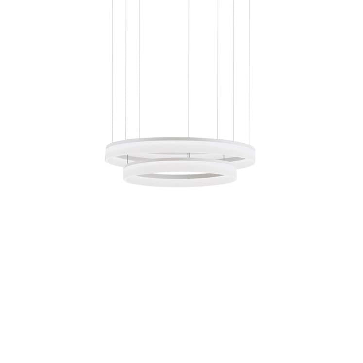 Gidea White 2 Ringed Large Suspension Pendant - ID 8098