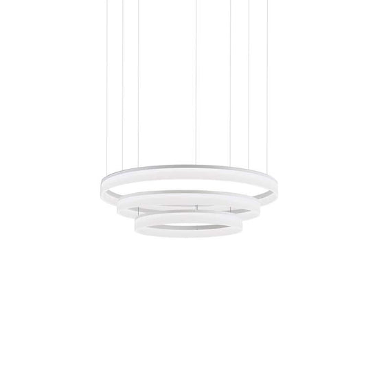Gidea White 3 Ringed Large Suspension Pendant - ID 6964