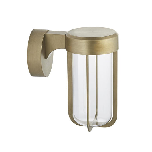 Die Cast IP44 LED Wall Light In Brushed Gold With Clear Glass - ID 11072 - LOW STOCK, PLEASE CALL