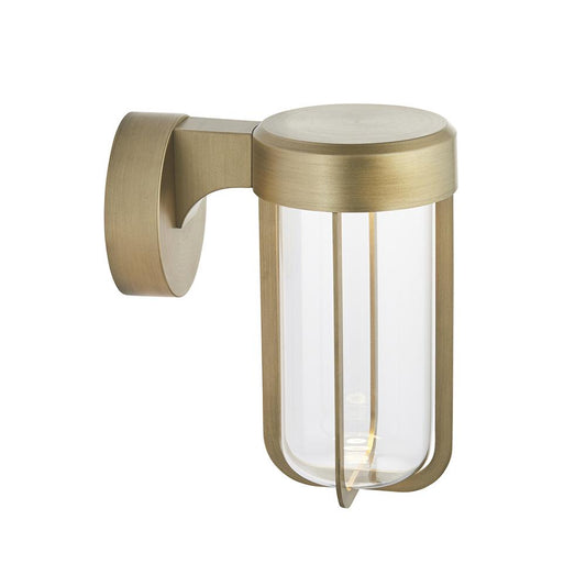 Die Cast IP44 LED Wall Light In Brushed Gold With Clear Glass  - ID 11072 - LOW STOCK, PLEASE CALL