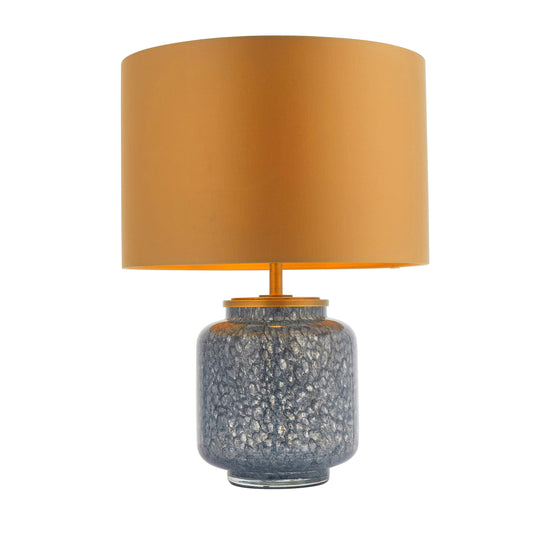 Cobalt glass table light with gold shade - ID 93067