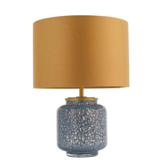 Cobalt glass table light with gold shade - ID 93067