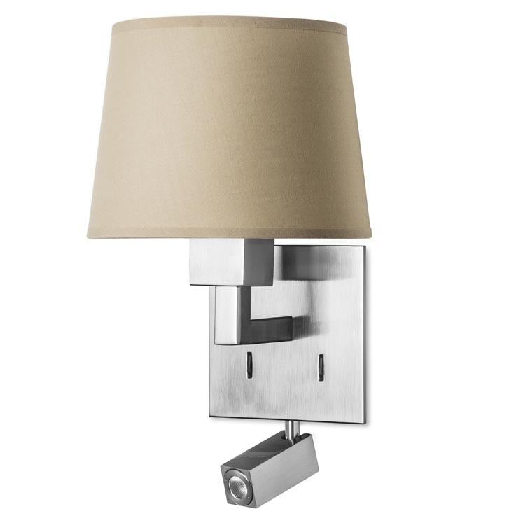 Bromley Contemporary Wall Light With LED Reading Module In Satin Nickel - ID 5277