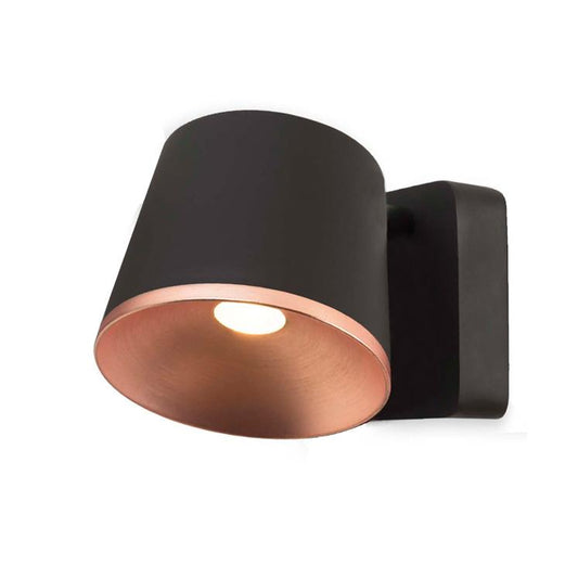 Halkin Modern LED Spotlight In Dark Brown With Copper Facia - ID 9146