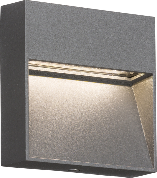 Small Square Outdoor Wall Light in Grey - ID 12378