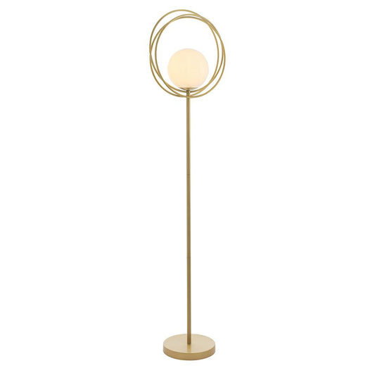 Brushed Gold & Opal Glass Floor Lamp - ID 11152