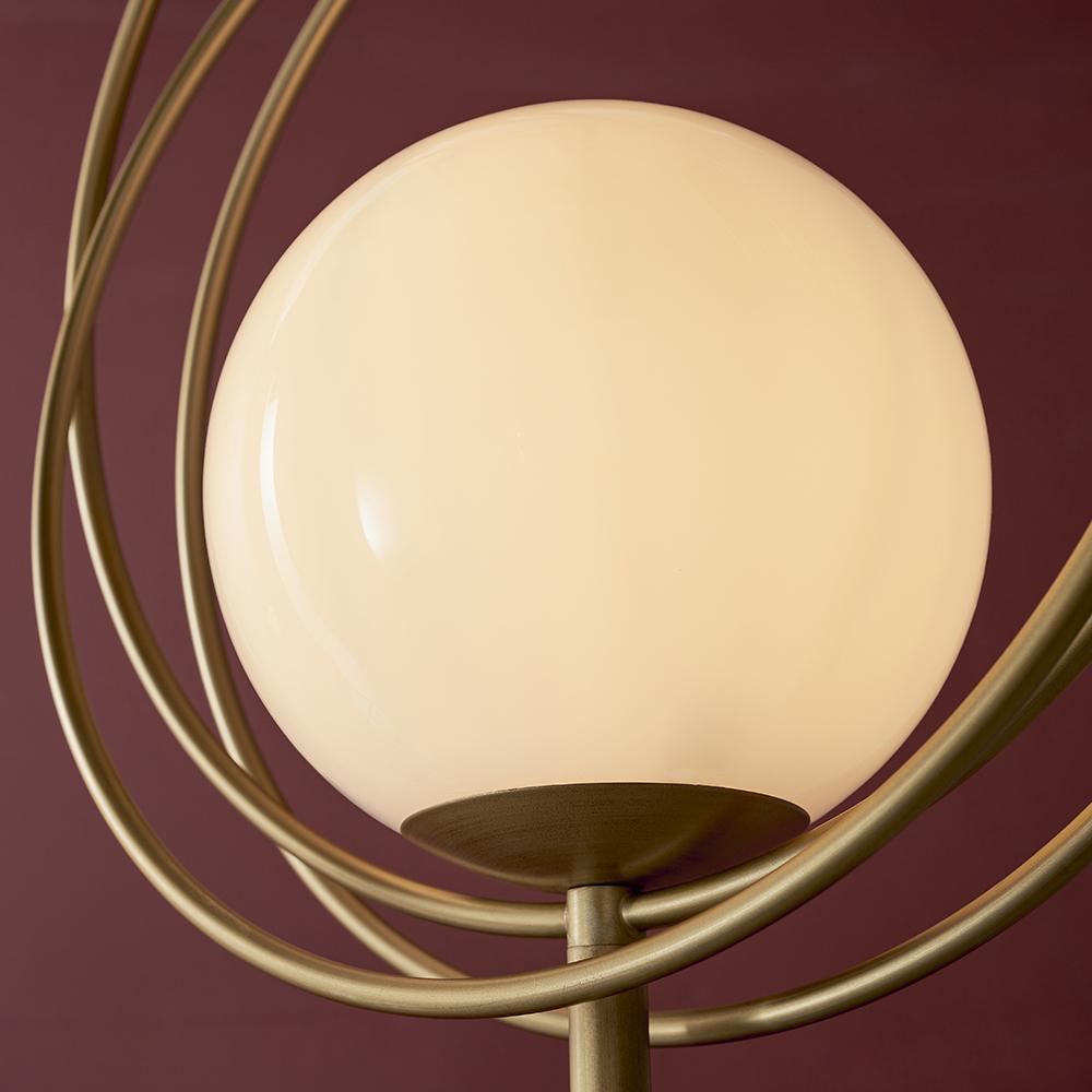Brushed Gold & Opal Glass Floor Lamp - ID 11152