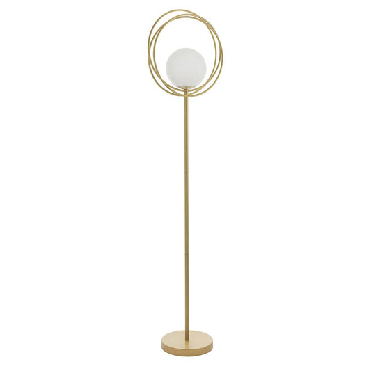 Brushed Gold & Opal Glass Floor Lamp - ID 11152
