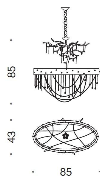 Herit 8 Light Murano Glass Chandelier - ID 8043