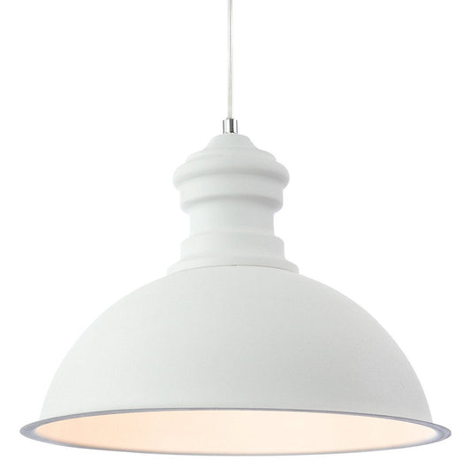Aztec Rough Sand White Single Pendant - London Lighting