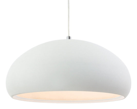 Costa Rough Sand White Single Pendant - London Lighting