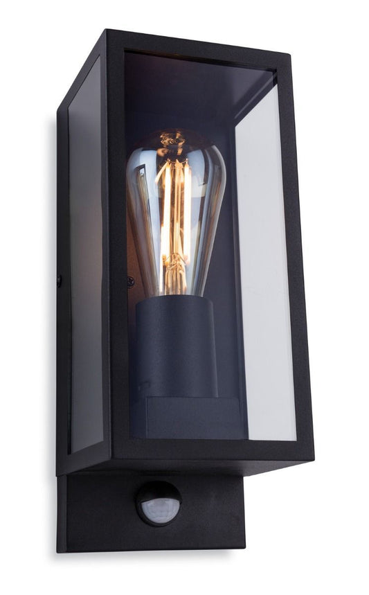 Exterior Box Lantern In Black With Integrated PIR Sensor - ID 11294