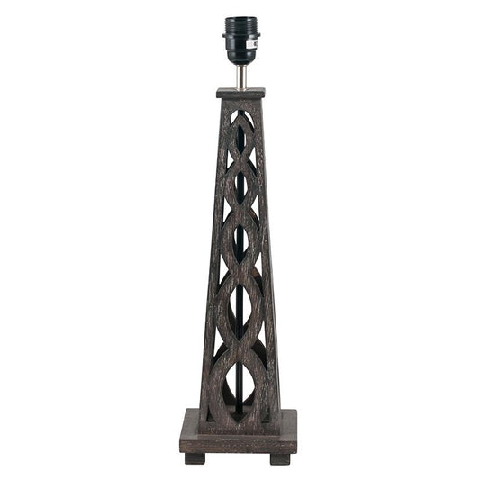 Distressed Graphite Mango Wood Table Lamp - ID 9841