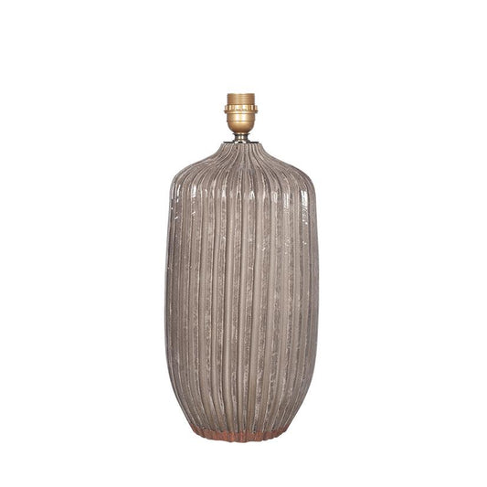 Textured Glazed Grey Stoneware Table Lamp - ID 9830