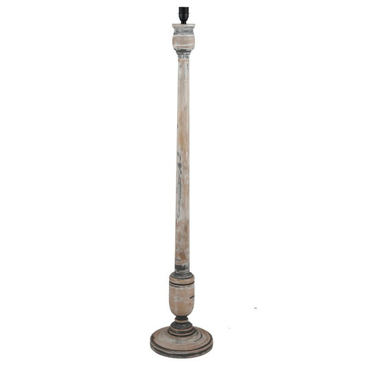 Grey & White Wash Mango Wood Floor Lamp - ID 9835