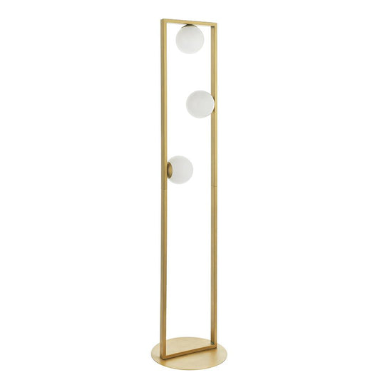 Geometric Brushed Gold & Opal Glass Floor Lamp - ID 11114