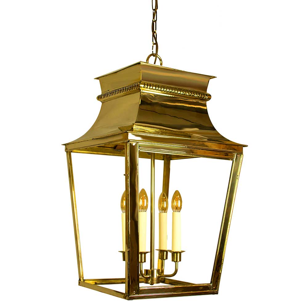 Classic Reproductions Belleville 4 Light Solid Brass Extra Large Lantern In Polished Brass Finish - ID 10342