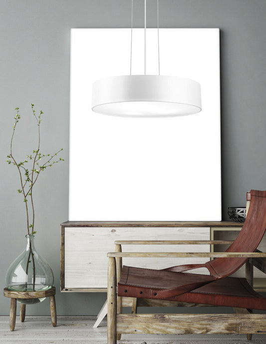 FIN White Metal Pendant With Acrylic Diffuser - ID 11134