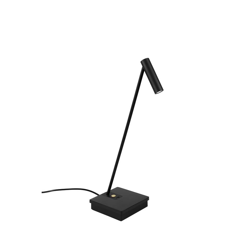 ELA Black & Brass Detail Elegant Directional Table Light With Wireless Device Charge - ID 10747