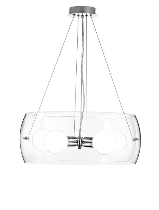 CHI Chrome Aluminium & Clear Glass Pendant Large - ID 11577