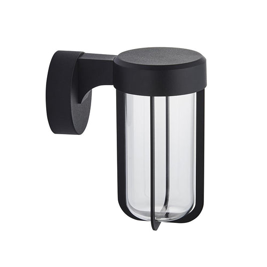 Die Cast IP44 LED Wall Light In Matt Black With Clear Glass  - ID 11074