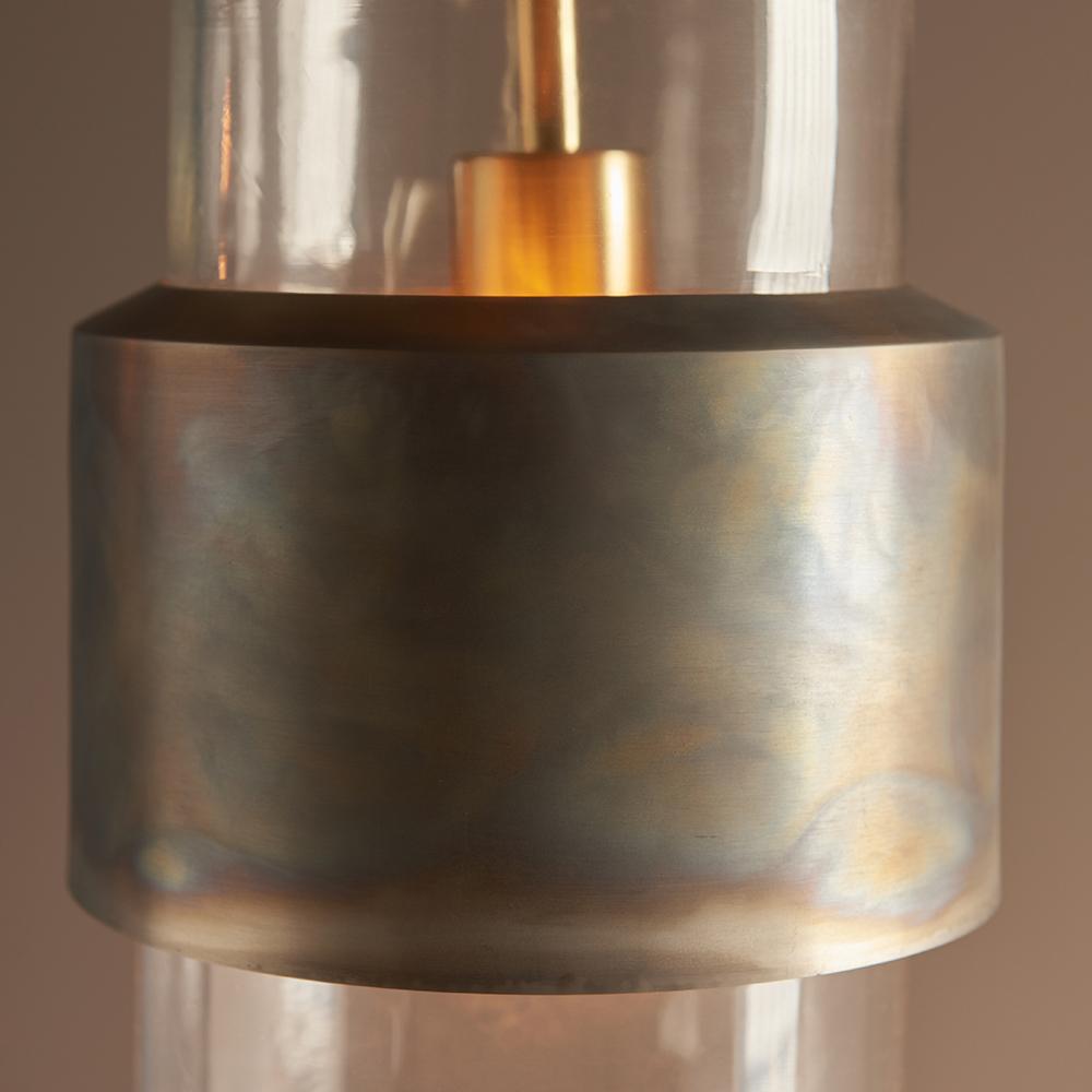 Bronze Patina & Clear Glass Single Pendant - ID 11107
