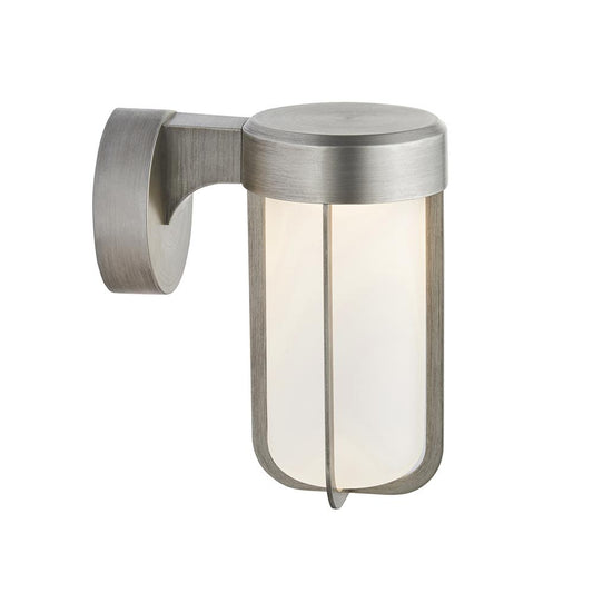 Die Cast IP44 LED Wall Light In Brushed Silver With Opal Glass - ID 11070 - LOW STOCK, PLEASE CALL