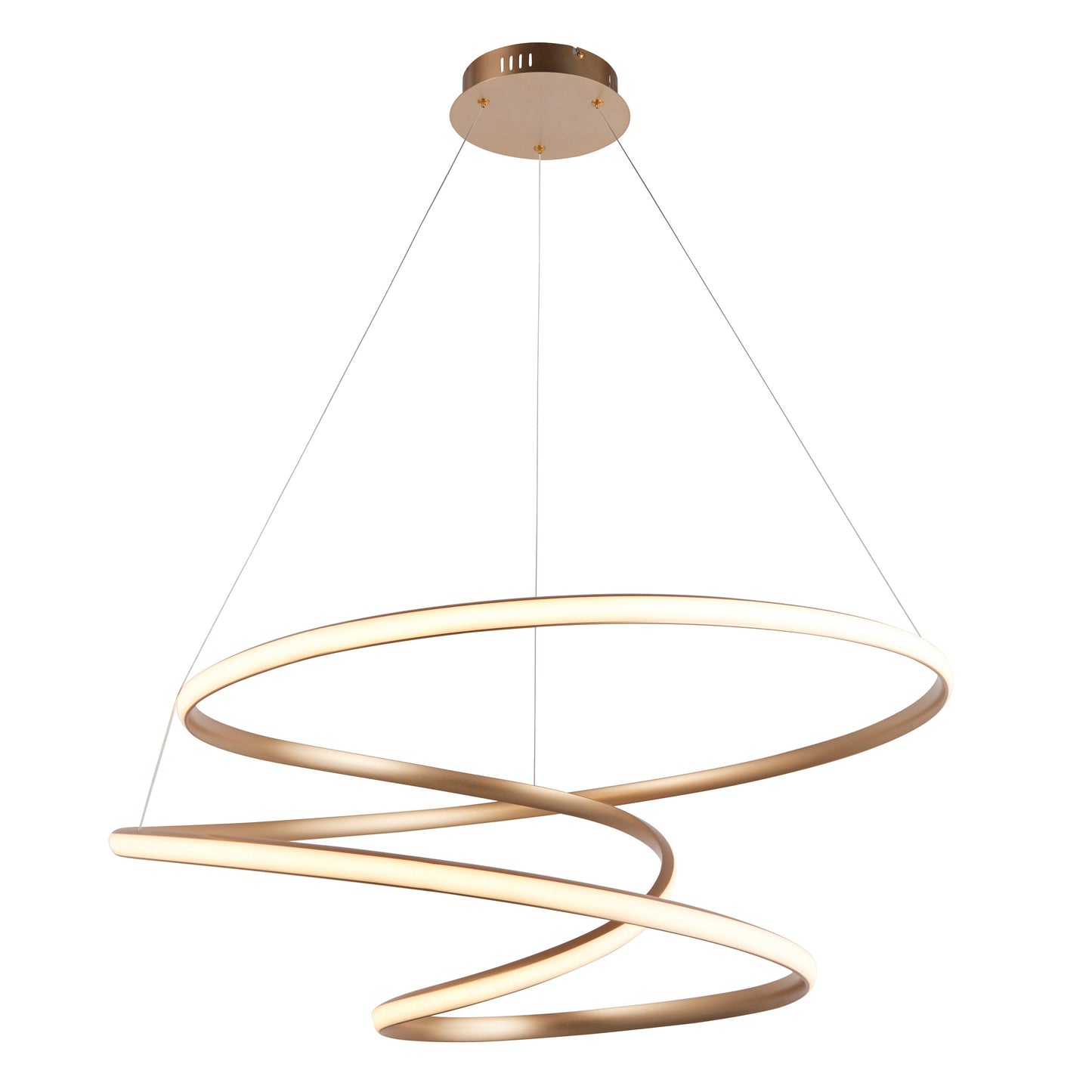 Satin Gold Large LED Loop Pendant ID 11653