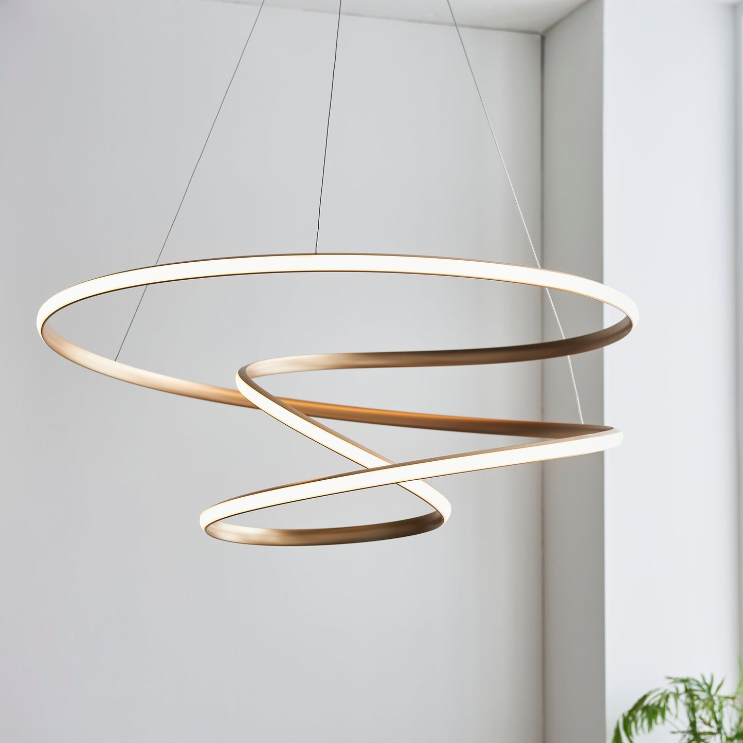 Satin Gold Large LED Loop Pendant ID 11653