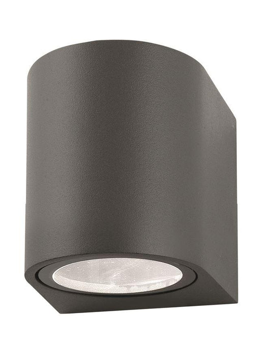 NER Compact Round Edge Matt Grey Outdoor Wall Down Light - ID 8640