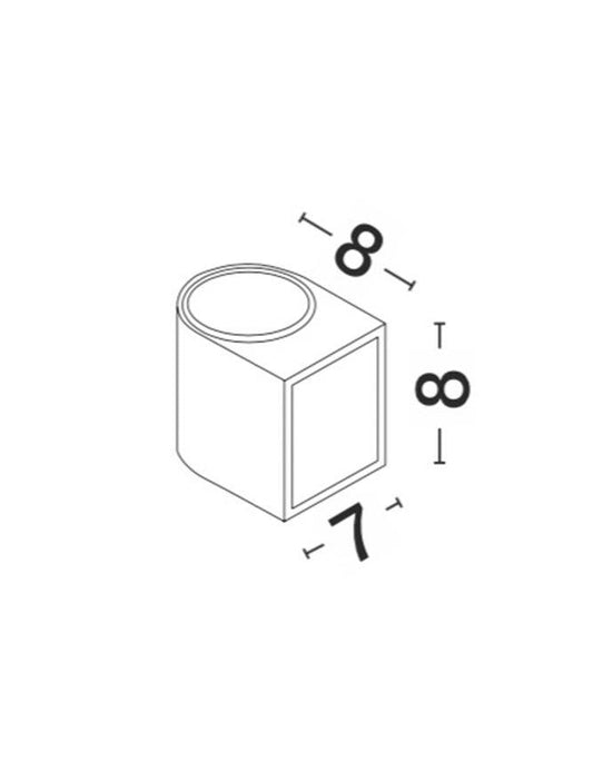 NER Compact Round Edge Matt Grey Outdoor Wall Down Light - ID 8640