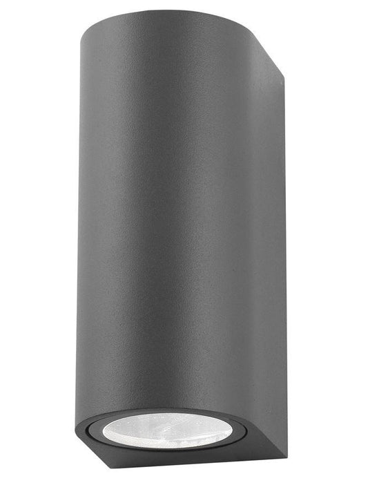 NER Compact Rounded Edge Matt Grey Outdoor Wall Up / Down Light - ID 8641