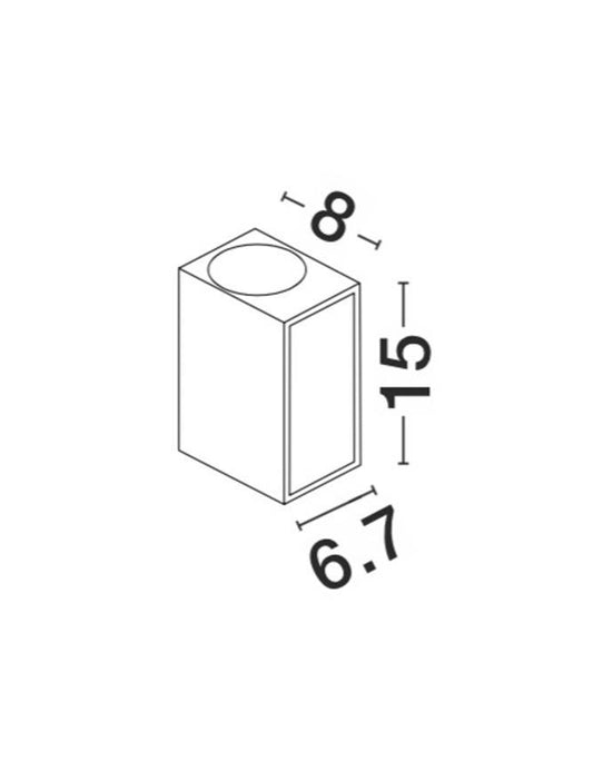 NER Compact Squared Edge Matt Grey Outdoor Wall Up / Down Light - ID 8816