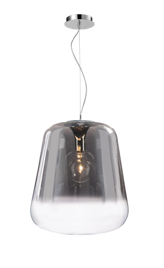 Verio Gradient Smoked Glass & Chrome Large Pendant 45cm - ID 6997