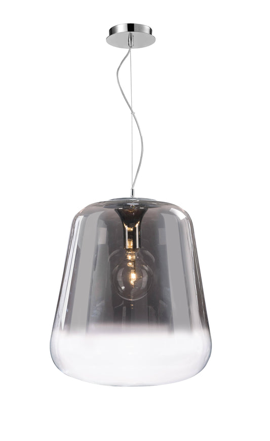 Verio Gradient Smoked Glass & Chrome Medium Pendant 33cm - ID 9336