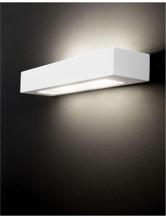 OTE Two Lamp Large White Gypsum & Glass Wall Light - ID 11157