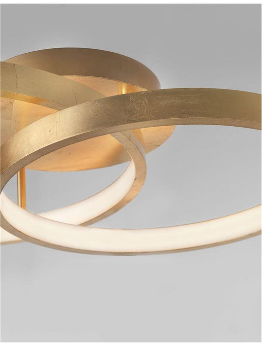 LEO Gold Leaf & Acrylic Twin Ring Semi Flush Ceiling Light - ID 10467