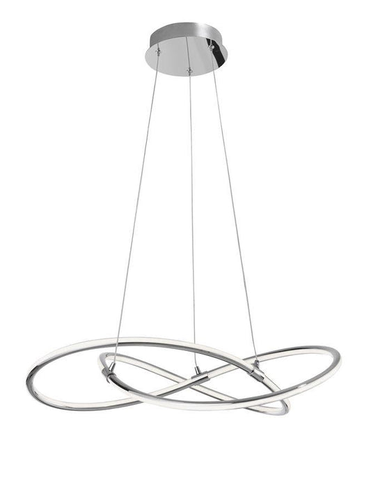 Chrome Aluminium & Acrylic Knot Suspension Pendant - ID 7487