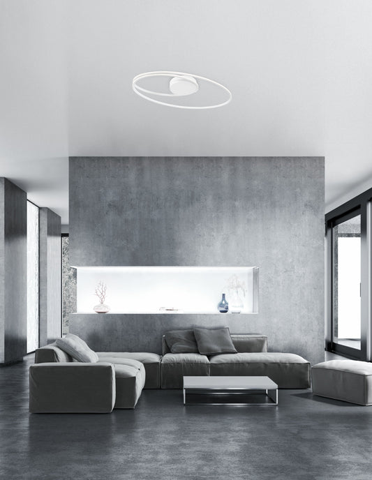 Viar Flush White Elliptical Ceiling Light - ID 9358