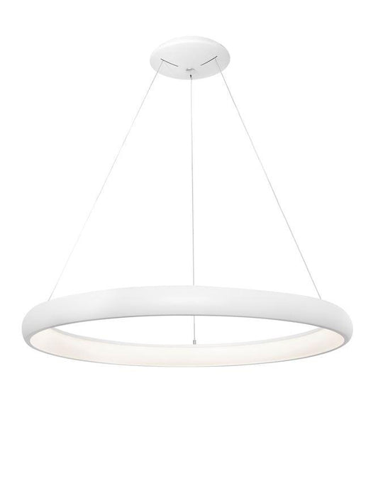 ALB Sandy White Aluminium & Acrylic Dimmable Inner Light Ring Pendant Medium - ID 9453