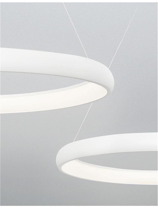ALB Sandy White Aluminium & Acrylic Dimmable Inner Light Ring Pendant Medium - ID 9453