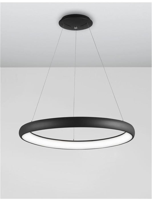 ALB Sandy Black Aluminium & Acrylic Dimmable Inner Light Ring Pendant Medium - ID 8966