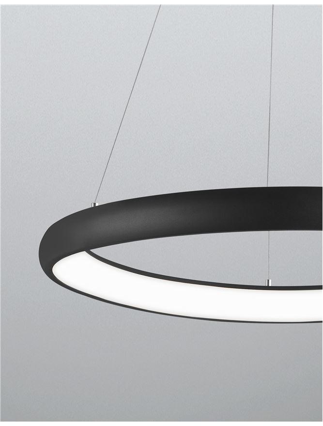 ALB Sandy Black Aluminium & Acrylic Dimmable Inner Light Ring Pendant Medium - ID 8966