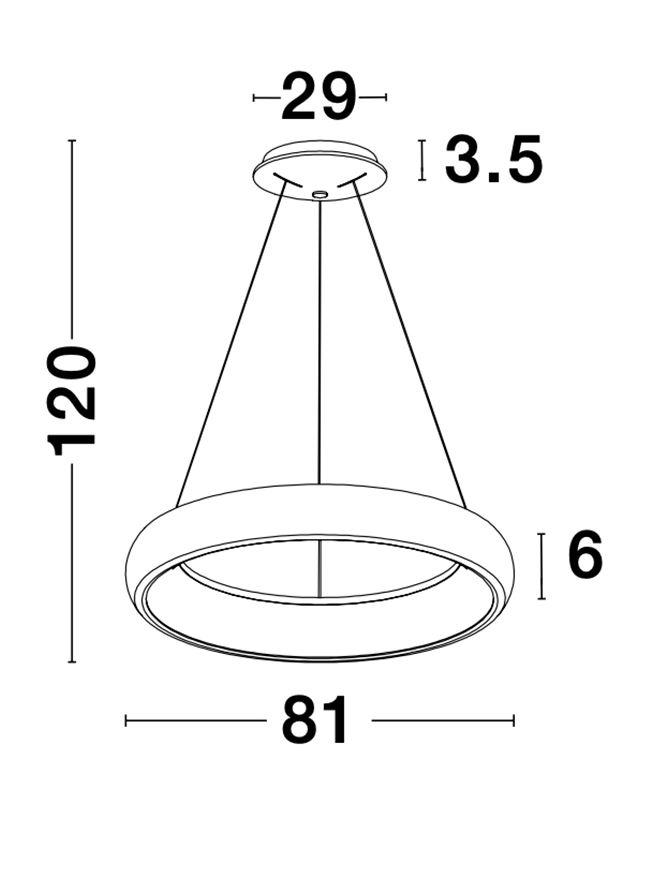 ALB Sandy White Aluminium & Acrylic Dimmable Inner Light Ring Pendant Large - ID 8768