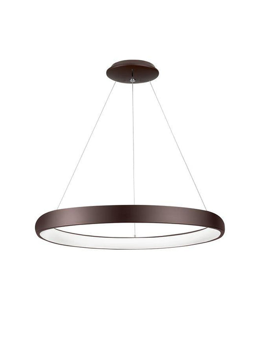 ALB Coffee Brown Aluminium & Acrylic Dimmable Inner Light Ring Pendant Medium - ID 8770