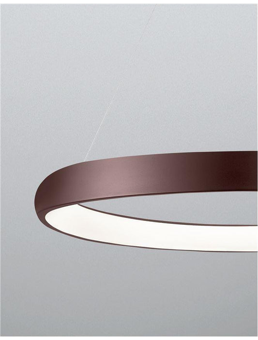ALB Coffee Brown Aluminium & Acrylic Dimmable Inner Light Ring Pendant Medium - ID 8770
