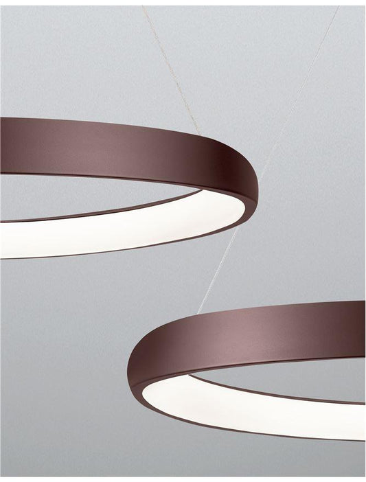ALB Coffee Brown Aluminium & Acrylic Dimmable Inner Light Ring Pendant Large - ID 10341