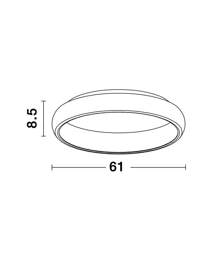 ALB Coffee Brown Aluminium & Acrylic Dimmable Inner Light Ring Flush Medium - ID 10384