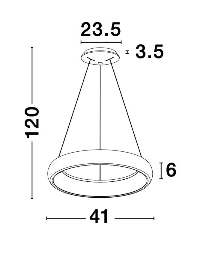 ALB Sandy Grey Aluminium & Acrylic Dimmable Inner Light Ring Pendant Small - ID 10375