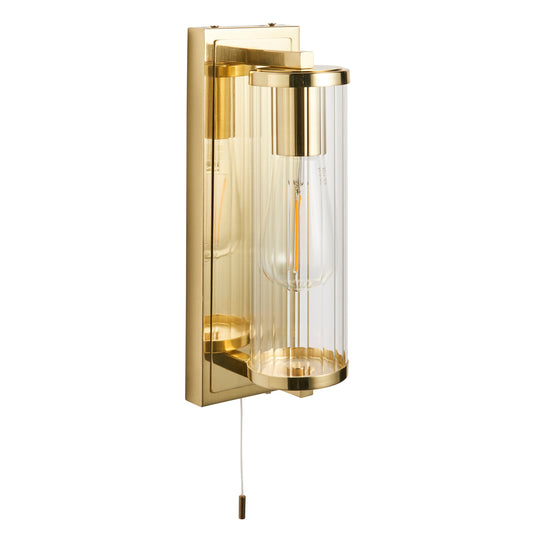 Cylinder Satin Brass Bathroom Wall Light - ID 11671